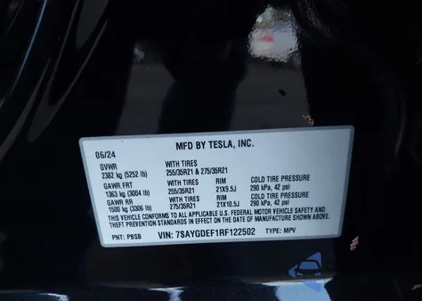 2024 Tesla Model Y from USA, damaged, VIN 7SAYGDEF1RF122502